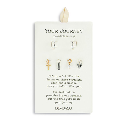 Faith Charm Silver Earring Set - 8mm slide 