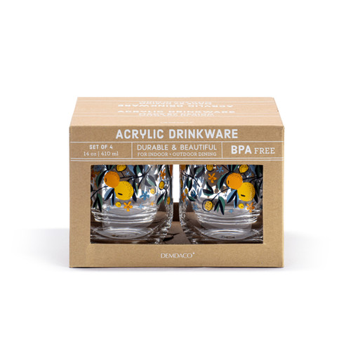 Citrus Blooms Acrylic Glasses Set of 4 - 14oz slide 