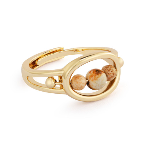 BeCalm Gold Beaded Ring - size 4 to 9 slide 