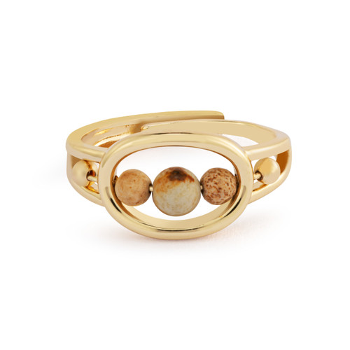 BeCalm Gold Beaded Ring - size 4 to 9 slide 