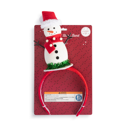 Sparkly Snowman LED Headband - 5in slide 