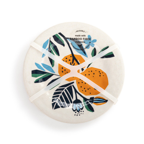 Citrus Blooms Bamboo Melamine Appetizer Plates Set of 4 - 6.5in slide 