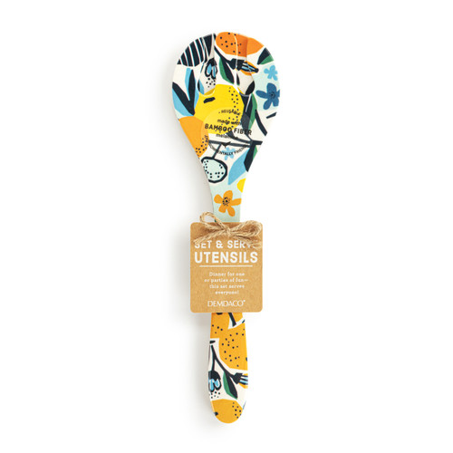 Citrus Blooms Bamboo Melamine Utensil Set - 3x11in slide 