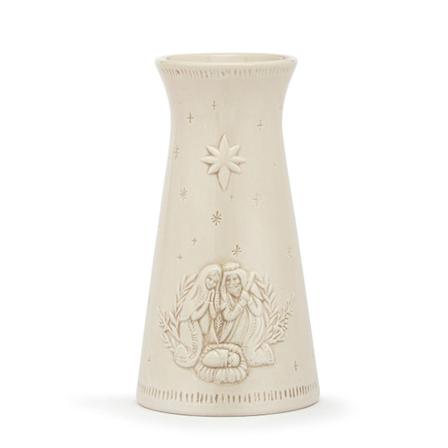 Holy Family Sculpted Cream Vase - 4x7.5in slide 