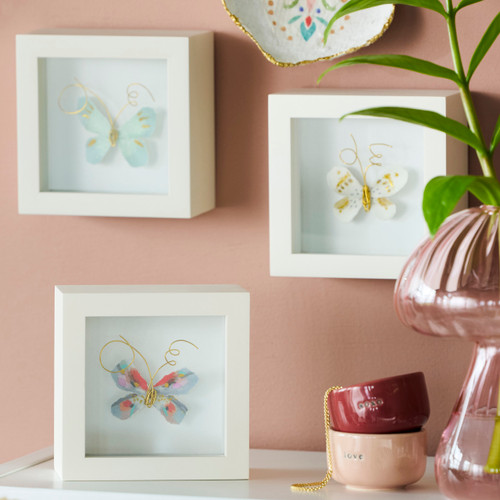 Love From Above White & Gold Butterfly Shadow Box - 4in slide 