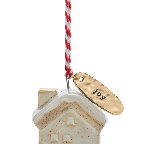 Joy Cream House Shaped Ornament - 1.5x2in slide 