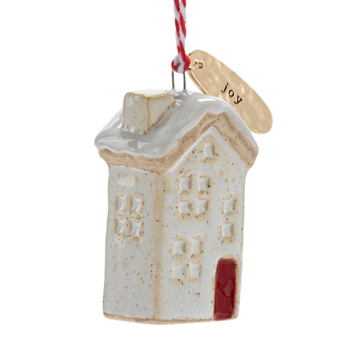 Joy Cream House Shaped Ornament - 1.5x2in slide 