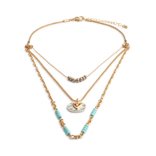Beaded Love Turquoise Necklace - 24in slide 