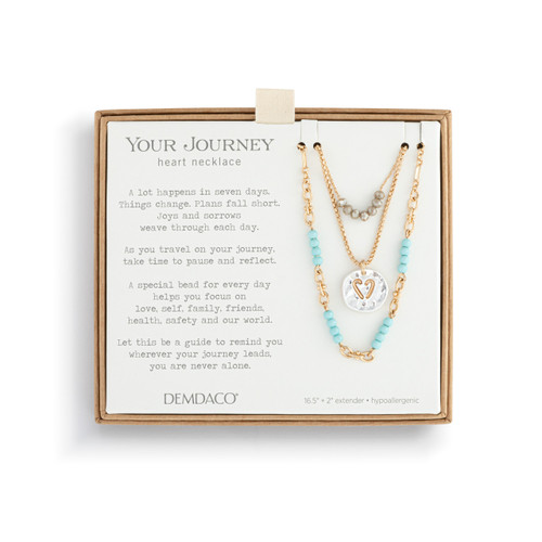 Beaded Love Turquoise Necklace - 24in slide 