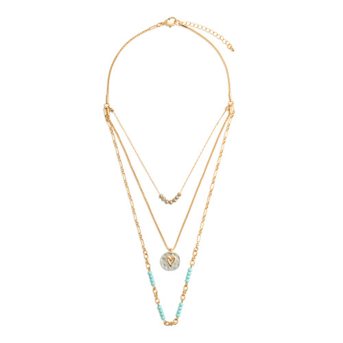 Beaded Love Turquoise Necklace - 24in slide 