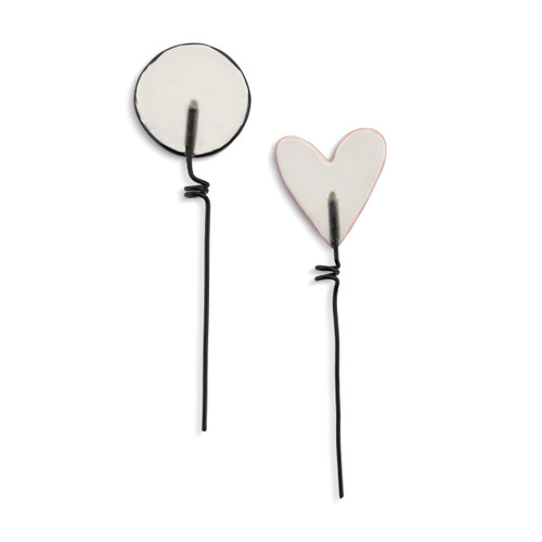 Ceramic Plant Stakes Xoxo Heart Set of 2 - 2x7in slide 