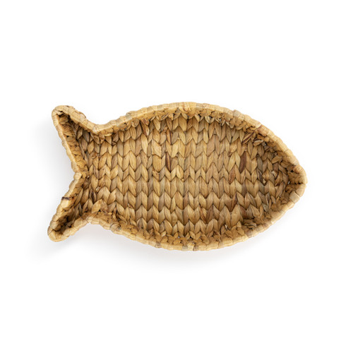 Fish Shaped Water Hyacinth Woven Basket - 14.5x8in slide 