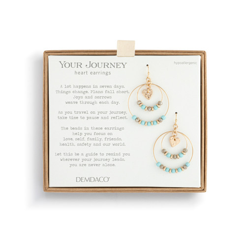 Beaded Love Turquoise Earrings - 2in slide 