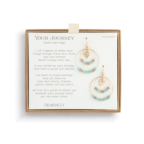 Beaded Love Turquoise Earrings - 2in slide 
