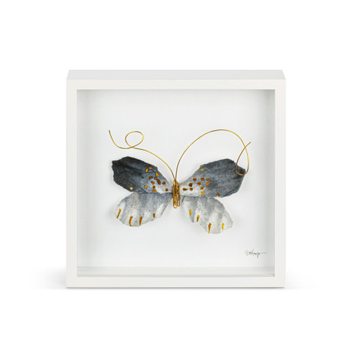 Black & Gold Butterfly Wall Art - 10"sq slide 