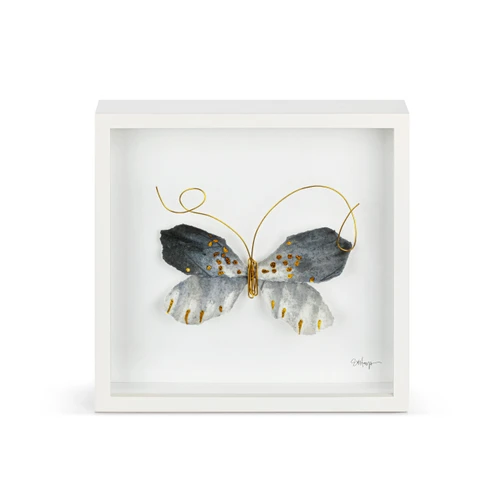 Black & Gold Butterfly Wall Art - 10"sq slide 