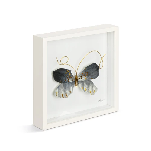 Black & Gold Butterfly Wall Art - 10"sq slide 