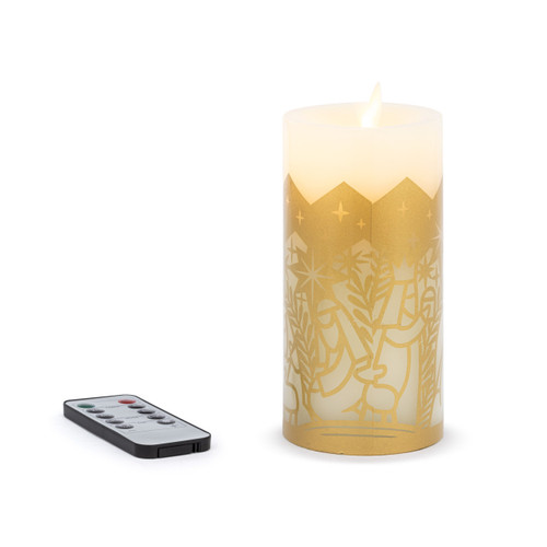 Flameless LED Nativity Pillar Candle - 3x6in slide 