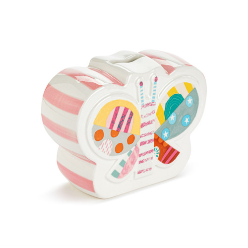 Butterfly Ceramic Bank - 5x5in slide 