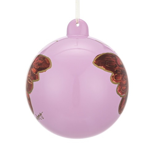 Merlot Butterfly Lilac Round Ornament - 4in slide 