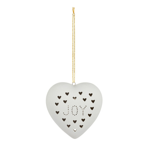 White LED Ceramic Love Joy Figure Ornament - 3in slide 