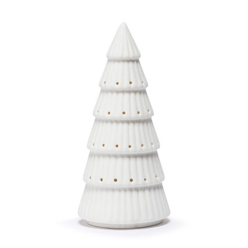 White LED Ceramic Medium Tree Figure - 3x7in slide 