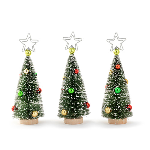 Bottlebrush Tree with Ornaments Placecard Holders - Set of 3 slide 