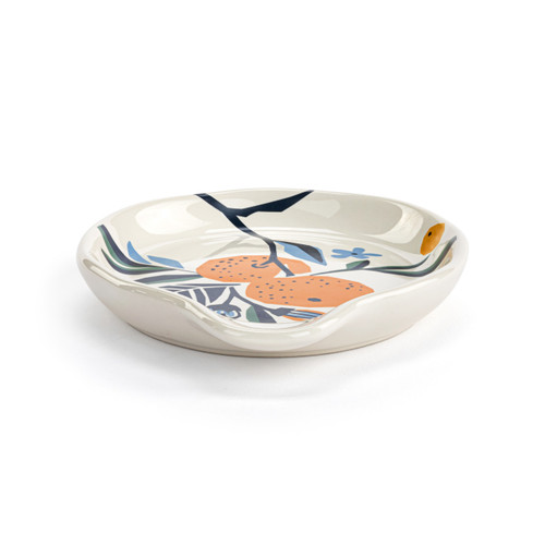 Citrus Blooms Ceramic Spoon Rest - 4.5x6in slide 