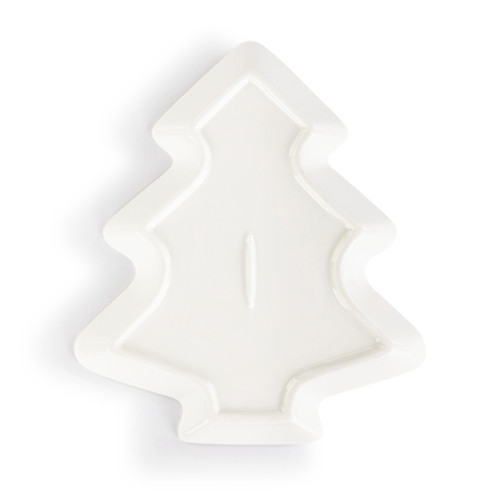 Winter Wonderland Tree Shaped Ceramic Dish - 7x8in slide 