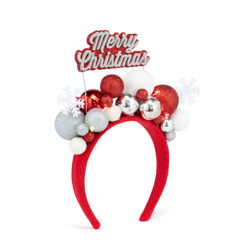Merry Christmas Ornament LED Headband - 5in slide 