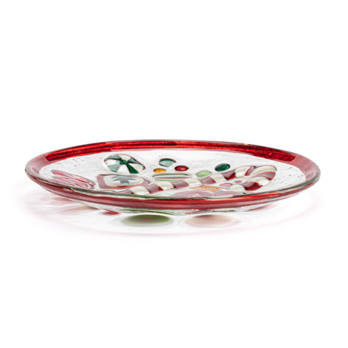 Holiday Candy Glass Round Plate - 6.5in slide 