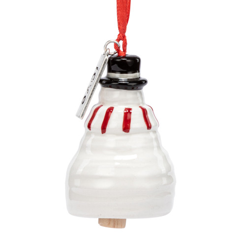 Love Snowman Red Heart Mini Bell Ornament - 1.5x2.5in slide 