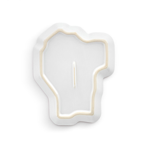 Here Comes Santa Claus Shaped Ceramic Plate - 6.5x8in slide 