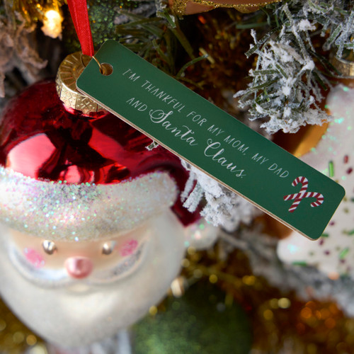 Live From Snack Thankful For Santa Claus Ornament - 5in slide 