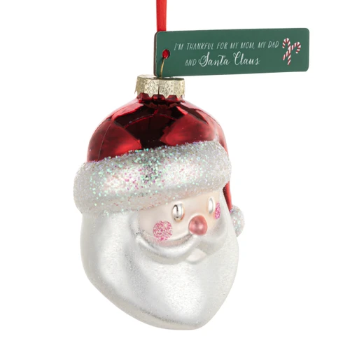 Live From Snack Thankful For Santa Claus Ornament - 5in slide 