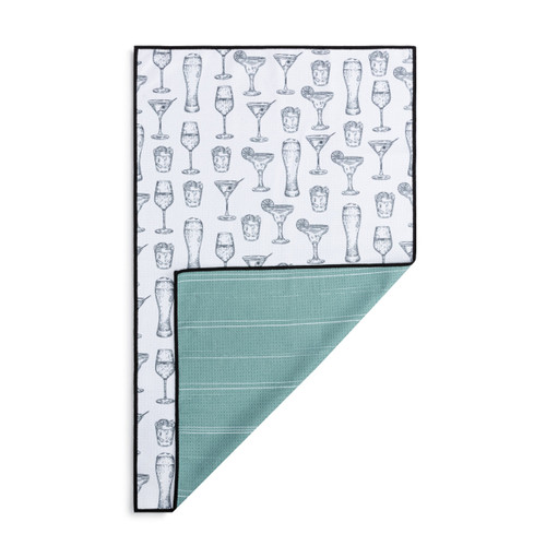 Cocktail Glasses Absorbent Reversible Towel - 18x30in slide 