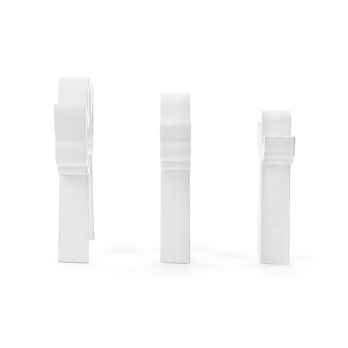 White Enamel Wood Nesting Angel Figures - 6x8in slide 