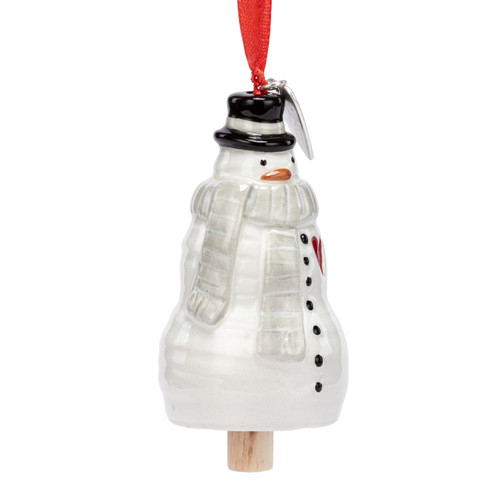 Xoxo Snowman Red Heart Mini Bell Ornament - 1.5x3in slide 