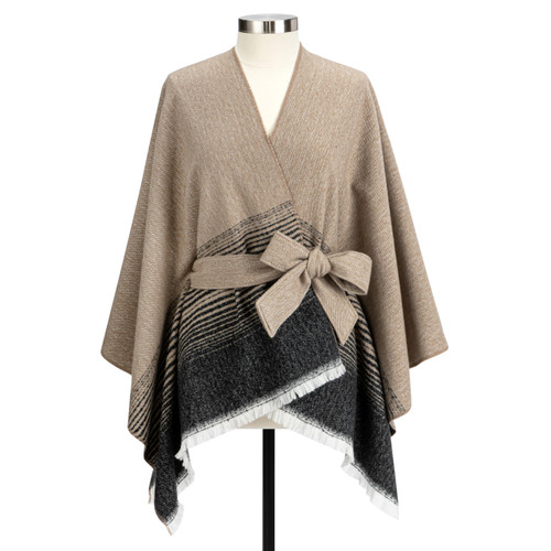 Tie Waist Stripe Wrap -51x30in slide 