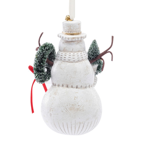 Snowman Paper Pulp Figure Ornament - 3.5x5.5in slide 