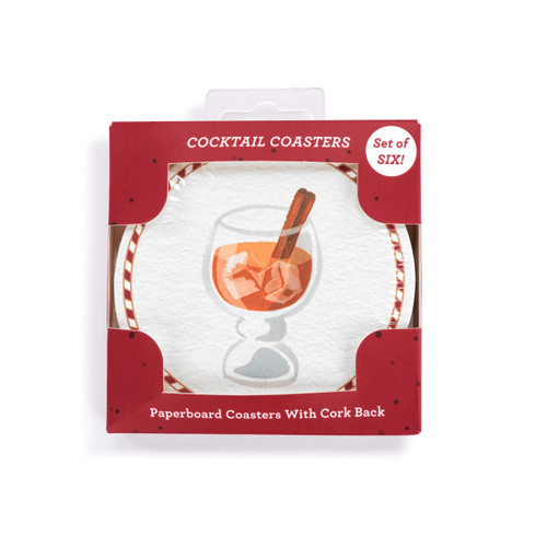 Holiday Cocktail Paperboard Coasters with Prompts Set of 6 - 4in slide 