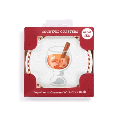 Holiday Cocktail Paperboard Coasters with Prompts Set of 6 - 4in slide 