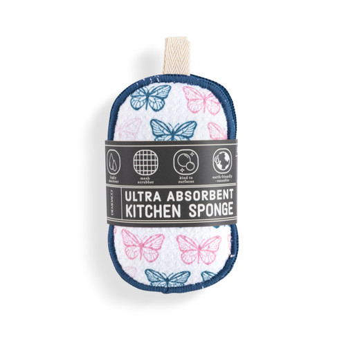 Butterflies Absorbent Reversible Sponges Set of 2 - 3x5in slide 