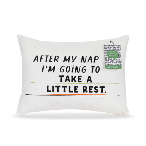 Live From Snack Time Take a Little Rest White Accent Pillow - 14x10in slide 