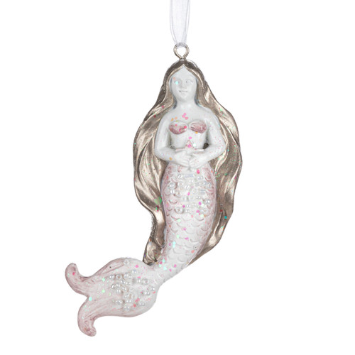 Iridescent Pink Mermaid Ornament - 1.5x3.5in slide 