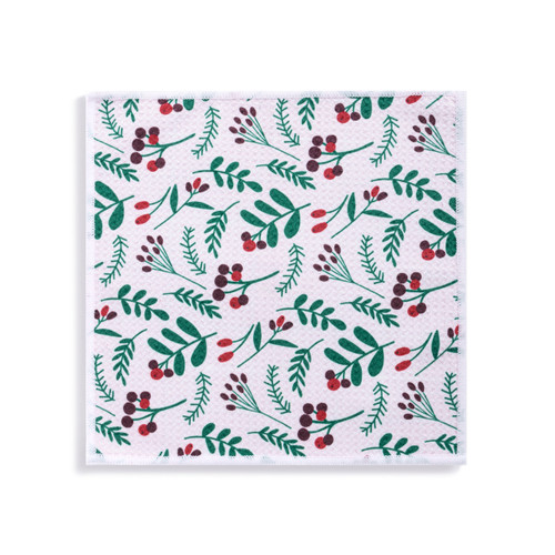 Holly Plaid Absorbent Double Sided Dishcloths Set of 2 - 10in slide 