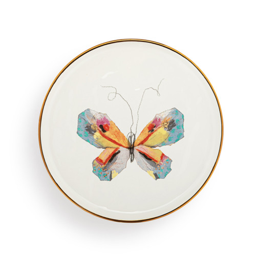 Multi Butterfly Ceramic Hanging Salad Plate - 8in slide 