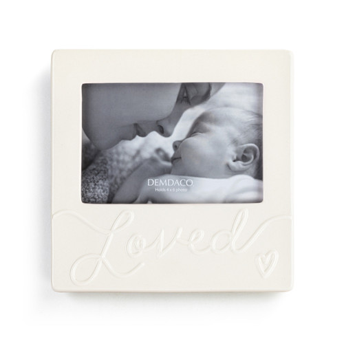 Luxurious Baby Loved Cream Photo Frame - 8x8in slide 