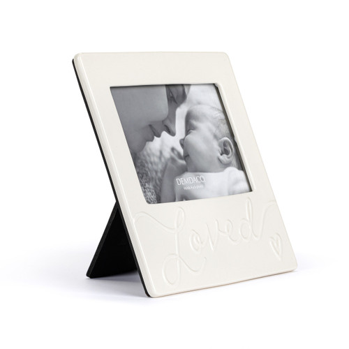 Luxurious Baby Loved Cream Photo Frame - 8x8in slide 