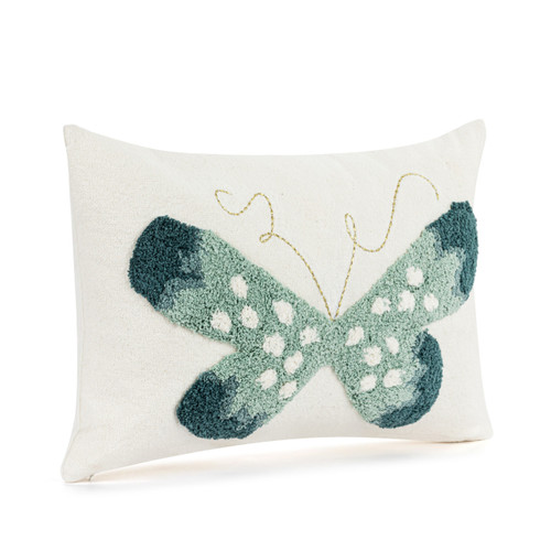 Blue Butterfly Rectangular Accent Pillow - 18x12in slide 